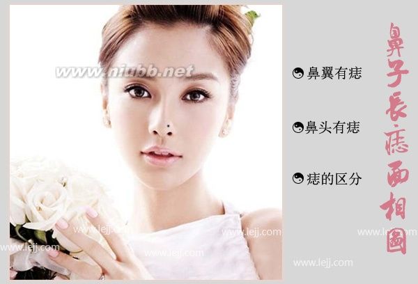 女人鼻子長痣面相圖詳解，女人鼻子長痣好不好？_鼻子長痣面相圖